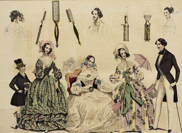 Fashion plate costumes and accessories for 1839